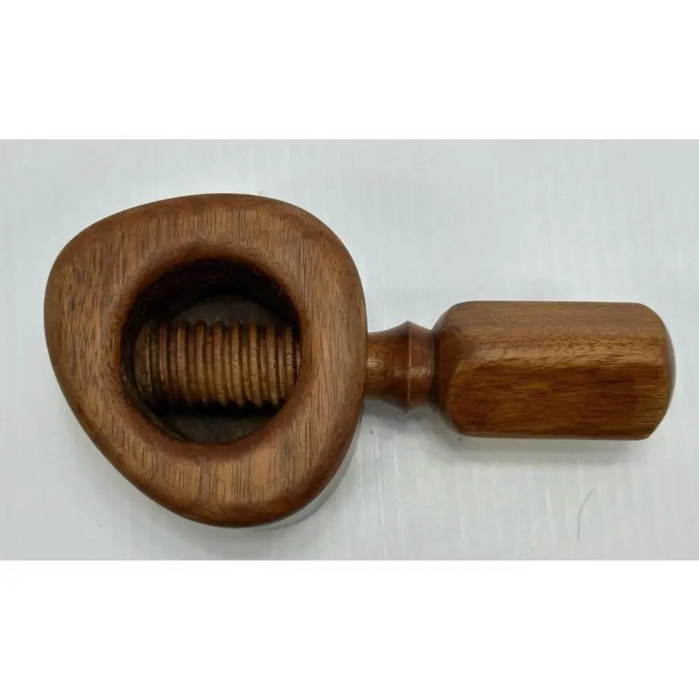 Vintage Teak Wood Nut Cracker‎ Screw Type Danish Mid Century Modern Barware
